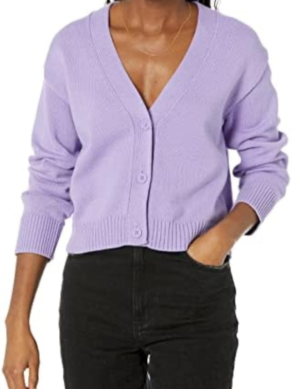 Amazon Essentials Lilac Purple Cotton Cardigan XXL